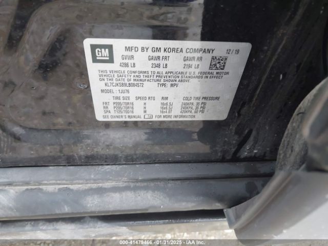 KL7CJKSB9LB084572 Chevrolet Trax Fwd Ls