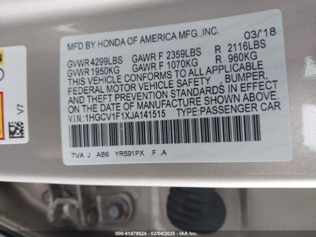1HGCV1F1XJA141515 Honda ACCORD LX