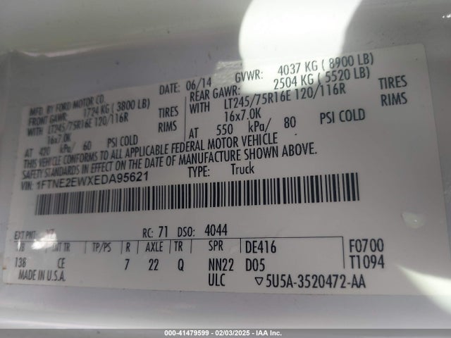 Ford E-250 Commercial 2014 1FTNE2EWXEDA95621 Image 9