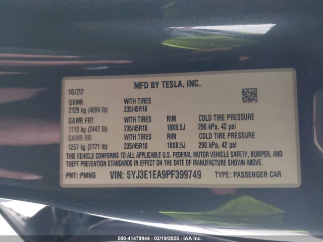 2023 TESLA MODEL 3 5YJ3E1EA9PF399749 Photo 8