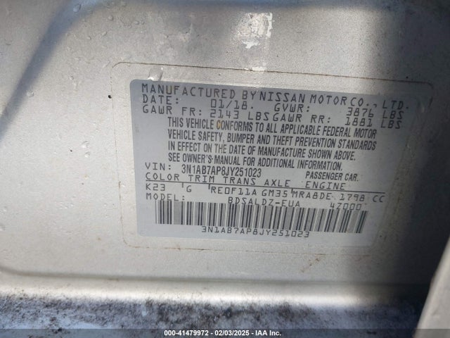 3N1AB7AP8JY251023 Nissan SENTRA SV