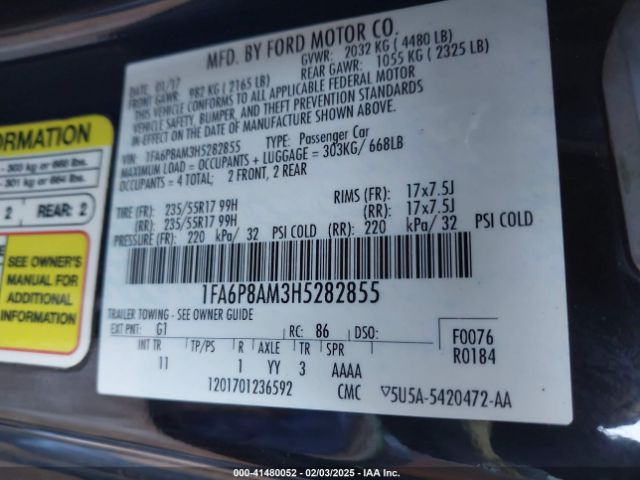 1FA6P8AM3H5282855 Ford Mustang V6