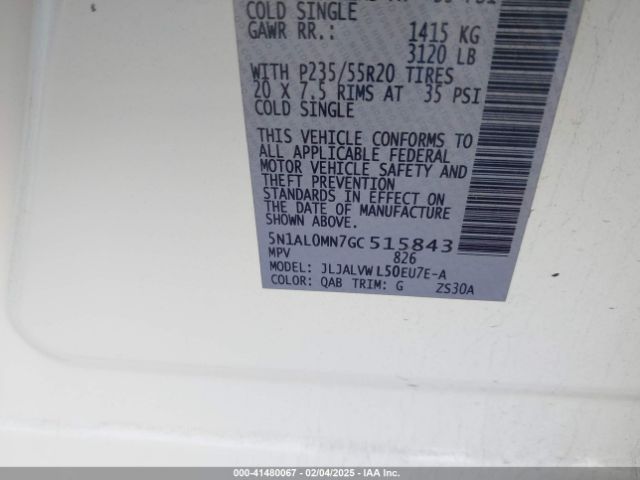 5N1AL0MN7GC515843 Infiniti QX60