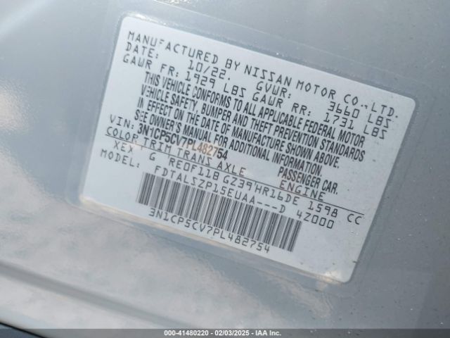 3N1CP5CV7PL482754 Nissan Kicks Sv Xtronic Cvt