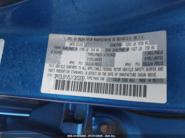 3MYDLBYV6JY320209 Toyota YARIS IA