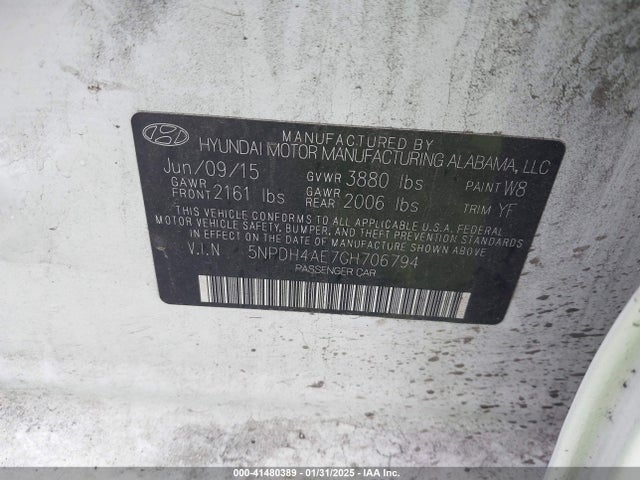 Hyundai ELANTRA SE 2016 5NPDH4AE7GH706794 Image 9