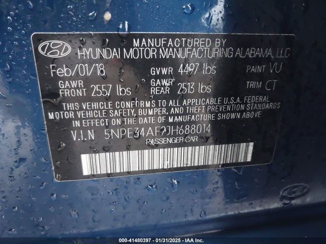 Hyundai Sonata Sport 2018 5NPE34AF2JH688014 Image 9