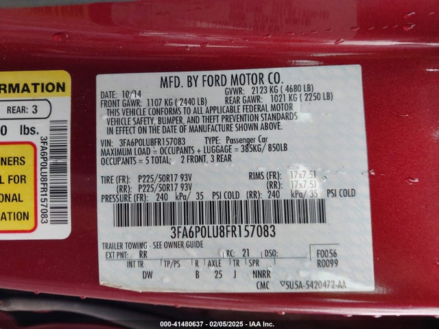 Ford Fusion Hybrid Se 2015 3FA6P0LU8FR157083 Image 9