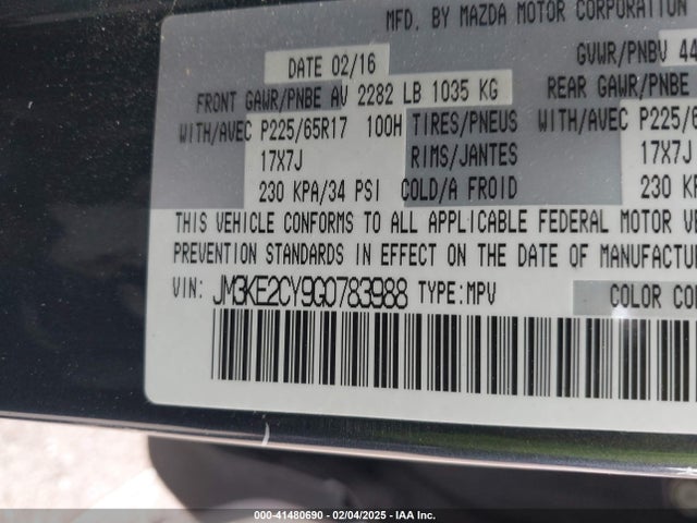 JM3KE2CY9G0783988 Mazda Cx-5 Touring