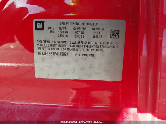 1G1JE5SB7F4145824 Chevrolet Sonic Ltz Auto
