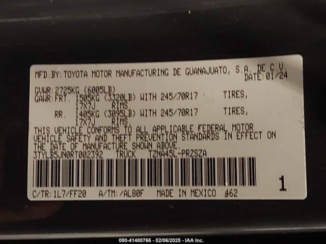 Toyota Tacoma Sr5 2024 3TYLB5JN0RT002392 Image 9