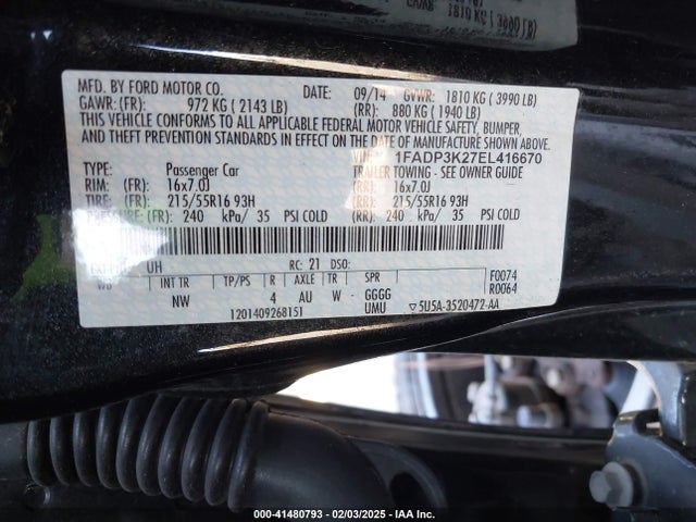 Ford FOCUS SE 2014 1FADP3K27EL416670 Image 9