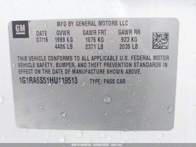1G1RA6S51HU119513 Chevrolet VOLT LT
