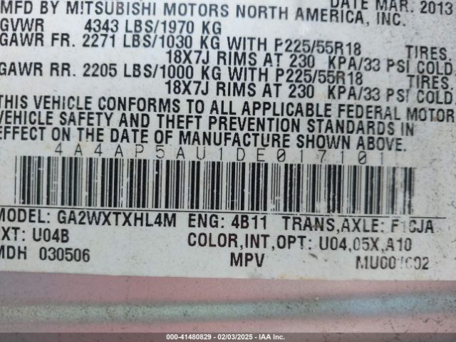 2013 MITSUBISHI OUTLANDER SPORT 4A4AP5AU1DE017101 Photo 8