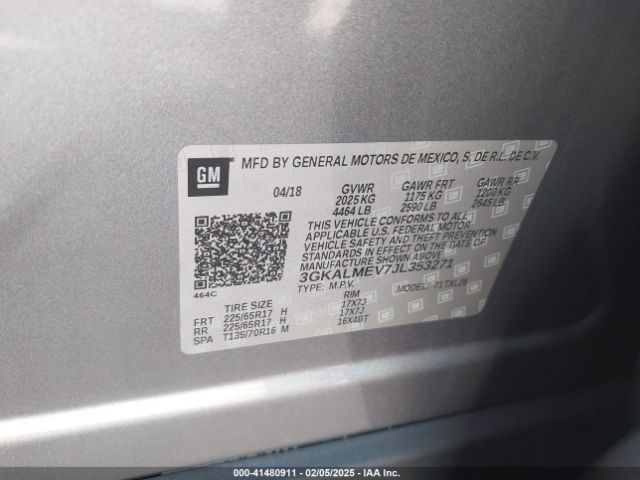 3GKALMEV7JL353271 GMC Terrain Sle