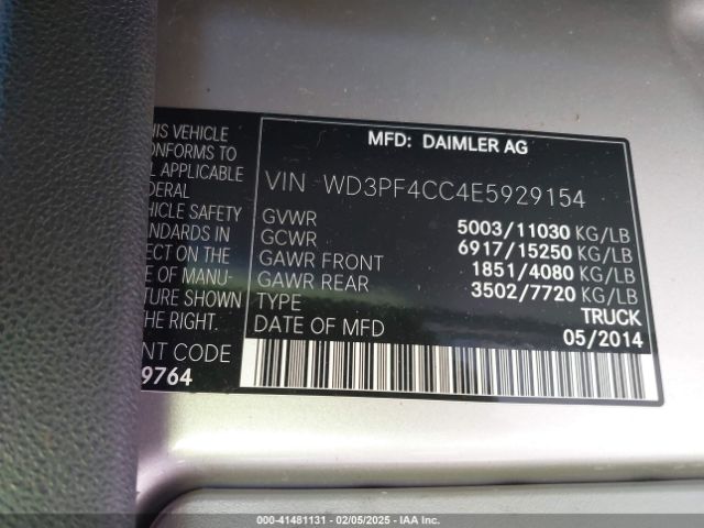 2014 MERCEDES-BENZ SPRINTER 3500 WD3PF4CC4E5929154 Photo 8