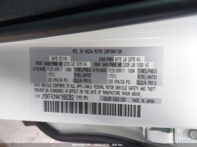 JM3KFACM4K1668352 Mazda Cx-5 Touring