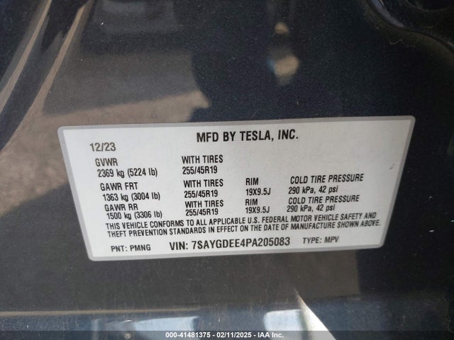 2023 TESLA MODEL Y 7SAYGDEE4PA205083 Photo 8