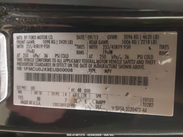 Ford Escape Titanium 2014 1FMCU0JX9EUB00008 Image 9