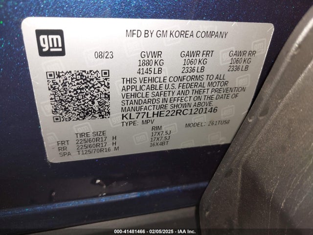 KL77LHE22RC120146 Chevrolet Trax Fwd Lt