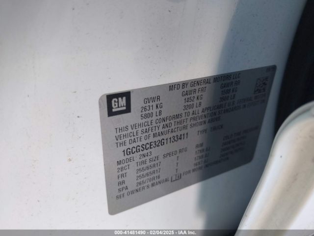 1GCGSCE32G1133411 Chevrolet Colorado Lt