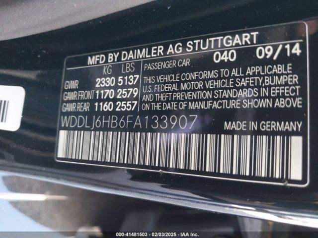 WDDLJ6HB6FA133907 Mercedes-Benz Cls 400 4matic