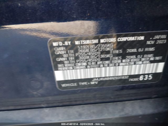 JA4J4VA84RZ031832 Mitsubishi Outlander Se 2.5 S-awc/se Black Edition S-awc/se Black Edition W/pano Roof/se Ralliart S-awc