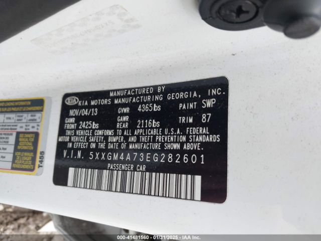 5XXGM4A73EG282601 KIA Optima Lx