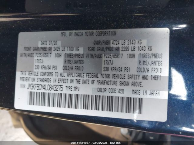 2020 MAZDA CX-5 JM3KFBCM4L0843275 Photo 8