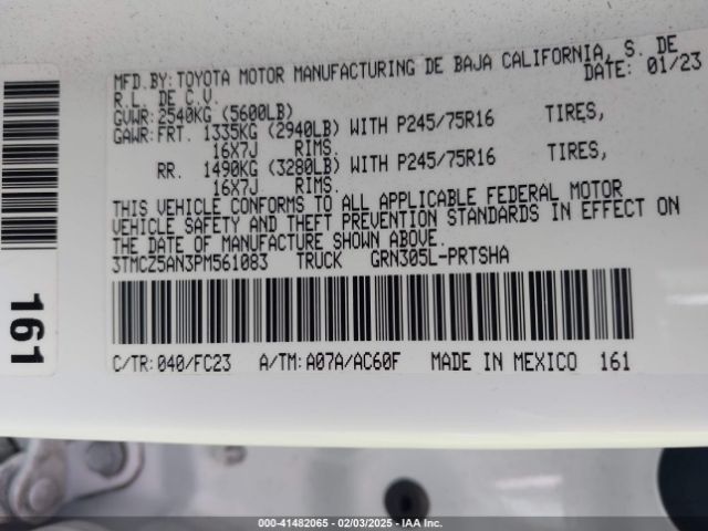 3TMCZ5AN3PM561083 Toyota Tacoma Sr5 V6