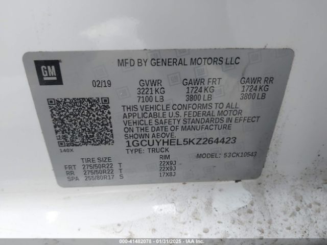 1GCUYHEL5KZ264423 Chevrolet Silverado 1500 High Country