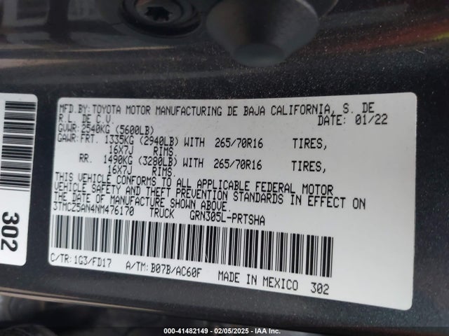 3TMCZ5AN4NM476170 Toyota Tacoma Trd Off Road