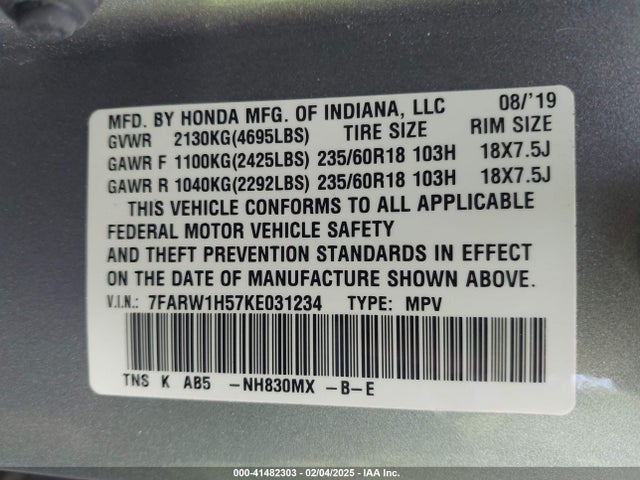 Honda CR-V EX 2019 7FARW1H57KE031234 Image 9