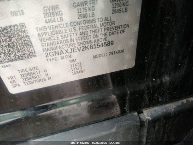 2019 CHEVROLET EQUINOX 2GNAXJEV2K6154589 Photo 8