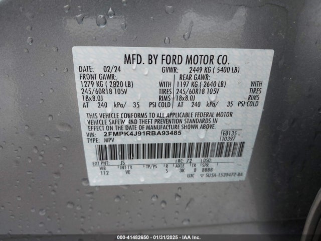 Ford EDGE SEL 2024 2FMPK4J91RBA93485 Image 9