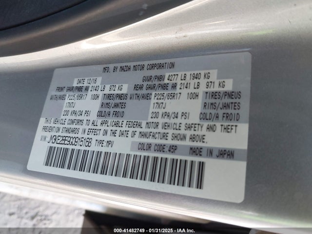 Mazda CX-5 SPORT 2016 JM3KE2BE9G0915168 Image 9
