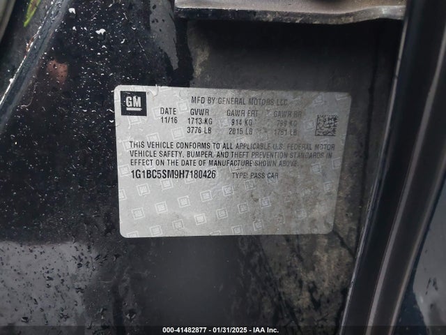 1G1BC5SM9H7180426 Chevrolet Cruze Ls Auto