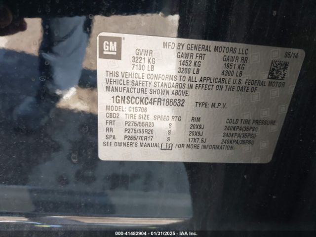 1GNSCCKC4FR186632 Chevrolet Tahoe Ltz