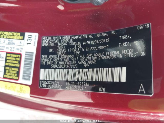 5TDXZ3DC3HS779123 Toyota Sienna Se 8 Passenger