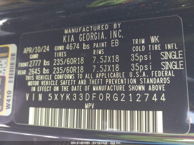 5XYK33DF0RG212744 KIA Sportage Ex