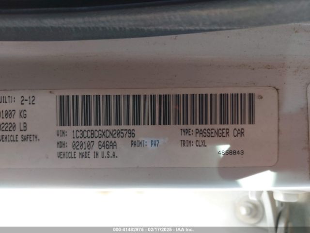 2012 CHRYSLER 200 1C3CCBCGXCN205796 Photo 8