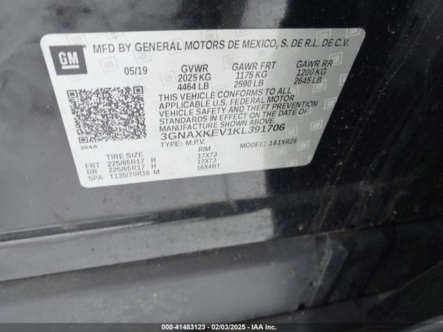 Chevrolet EQUINOX LT 2019 3GNAXKEV1KL391706 Image 9