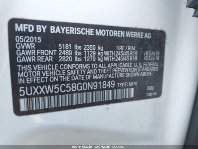 5UXXW5C58G0N91849 BMW X4 Xdrive35i