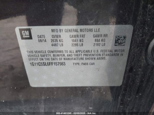 1G11C5SL6FF157983 Chevrolet MALIBU 1LT