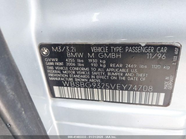 1997 BMW M3 WBSBG9325VEY74708 Photo 8
