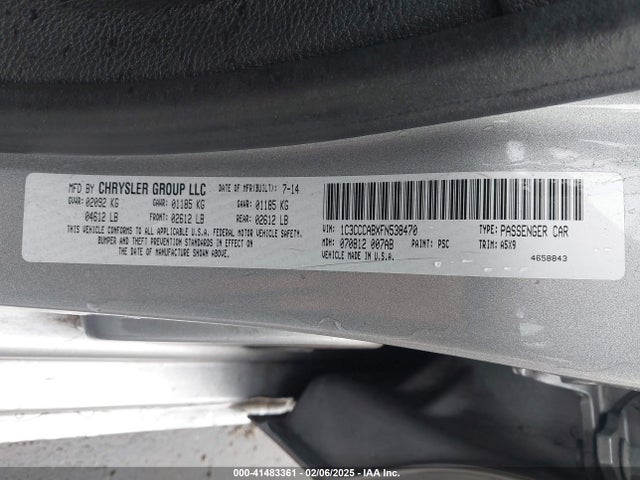 Chrysler 200 Limited 2015 1C3CCCABXFN538470 Image 9