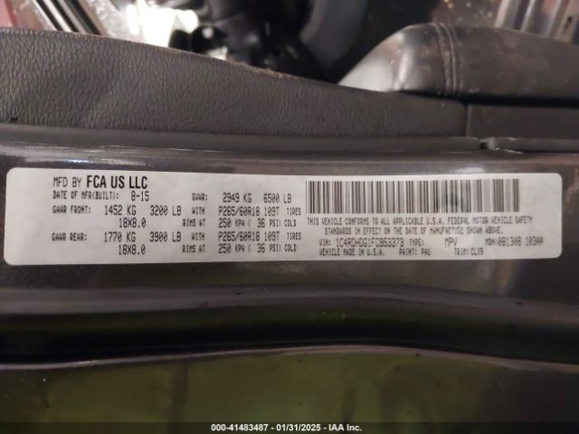 1C4RDHDG1FC953373 Dodge DURANGO LIMITED