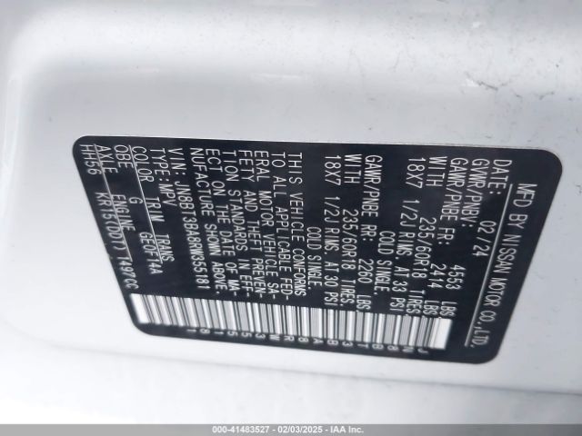 JN8BT3BA8RW355181 Nissan Rogue Sv Fwd