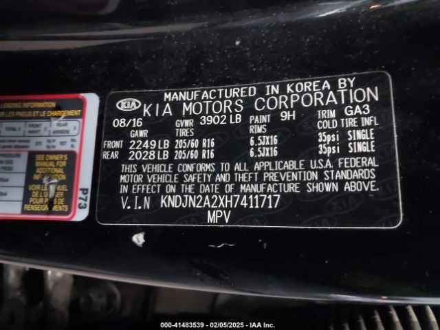 KNDJN2A2XH7411717 KIA Soul