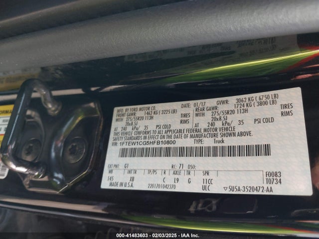 Ford F-150 Xlt 2017 1FTEW1CG5HFB10800 Image 9